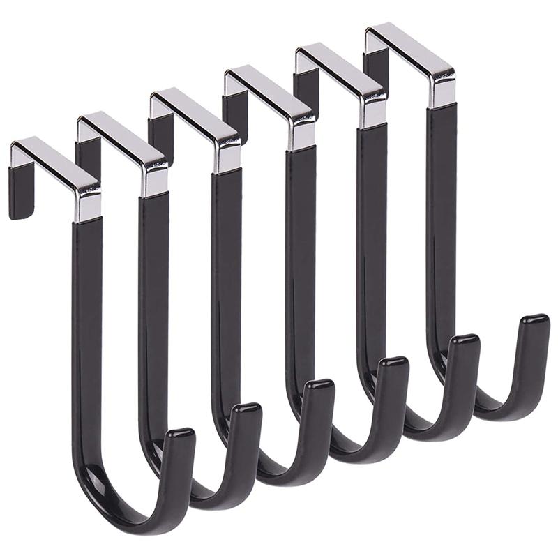 Versatile Over Door Hooks For Hanging Clothes, 6 Packs Hanger Soft Rubber Surface Prevent Scratches, Door Hook For Bathroom