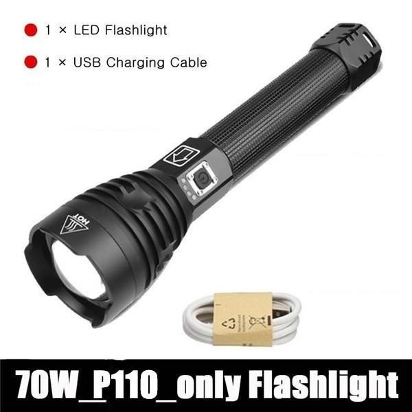 Outdoor Waterproof Led Flashlight Powerful Rechargeable Flashlight 26650 Bright Light Lamp Camping Hand Light USB Flash Lamp