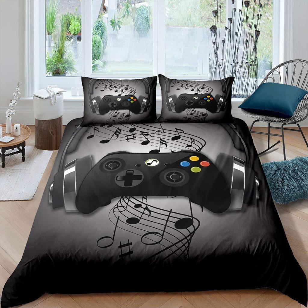 Spielkonsole Bettbezug Set Für Jungen Mädchen Kinder Weltraum Galaxie Gaming 3 Teile Mikrofaser Gamer Bettwäsche Teenager Bettdeckenbezüge