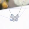 1pc Women's Elegant Bow Synthetic Zircon Pendant Necklace, Engagement Necklace, Women's Wedding Anniversary Jewelry Accessories