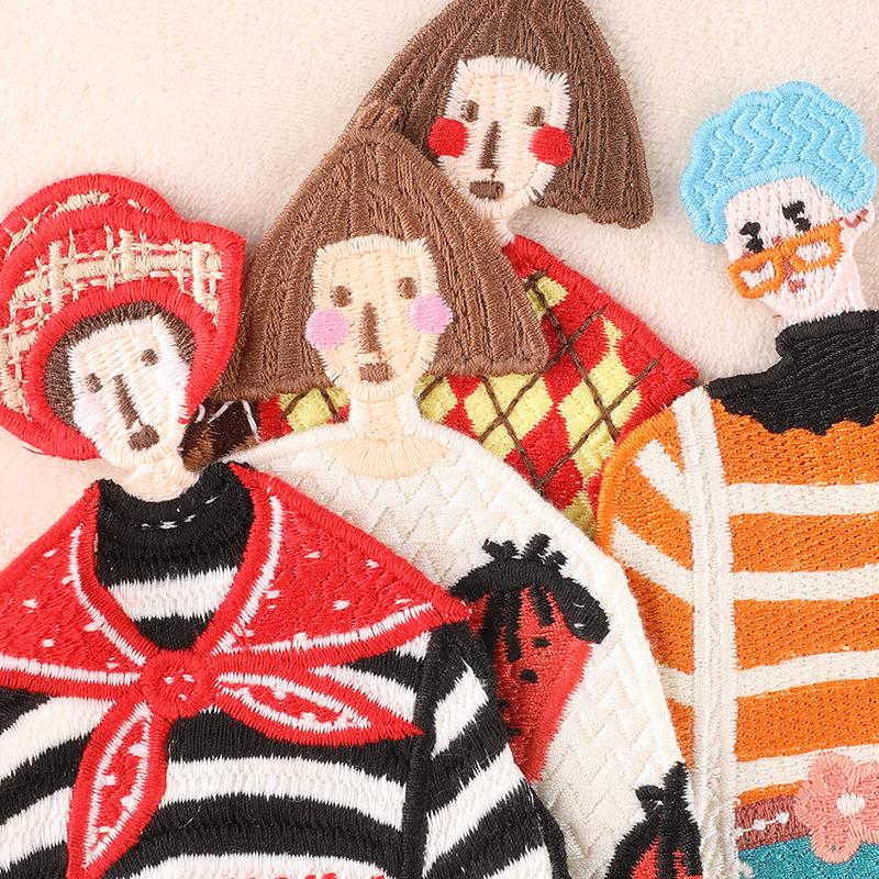 Duoku Computer Embroidery Cloth Label Cartoon Character Clothing Accessories Large Patch Water-Soluble Embroidery Cloth Sticker