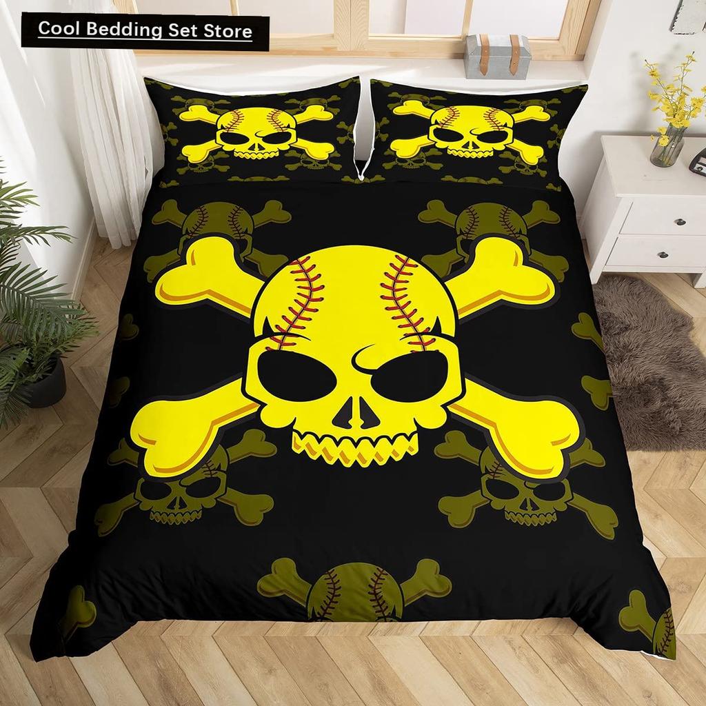 Comforter Baseball Game King Queen Ball Sports Theme Bedding Set Athlete Competitive Polyester Comforter