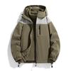 Giacca da lavoro da uomo casual da montagna per autunno e inverno con cappuccio tre in uno giacca calda in velluto