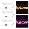 Welcome Neon Signs Backdrop Wall Decor Neon Light Sign for Indoor Bar Party