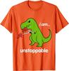 I Am Unstoppable T-Rex  Dino Cool Cute Humor Funny T-Shirt Tshirts Tops Tees New Design Cotton Hip Hop Gift Men's