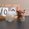 Yak Kopf Statue Silikon Kerzenformen für Epoxidharz Handgemachte Kerze Seife Topfpflanzenvase Heimdekoration