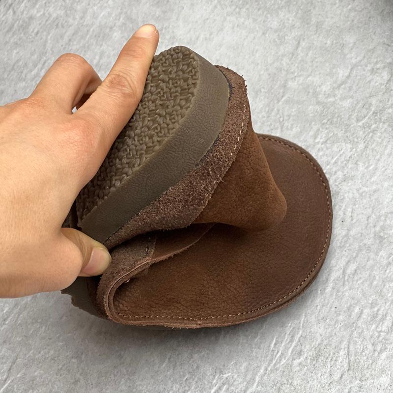 Women's Vintage Leather Loafers: Round Toe, Flat, Comfortable, Versatile Two-Way Wear