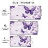 Purple Butterfly Mouse Pad Large Computer Office Game Table Mat Xxl Rubber Antislip Stitched Edges Keyboard Mats Long Desk Pads