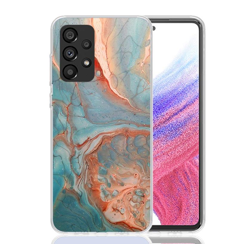 Fashion Gold Pink Geometric Marble Case Phone Cover for Samsung Galaxy A17 A16 A15 A14 A13 A56 A55 A54 A53 A36 A35 A34 A33 A26 A