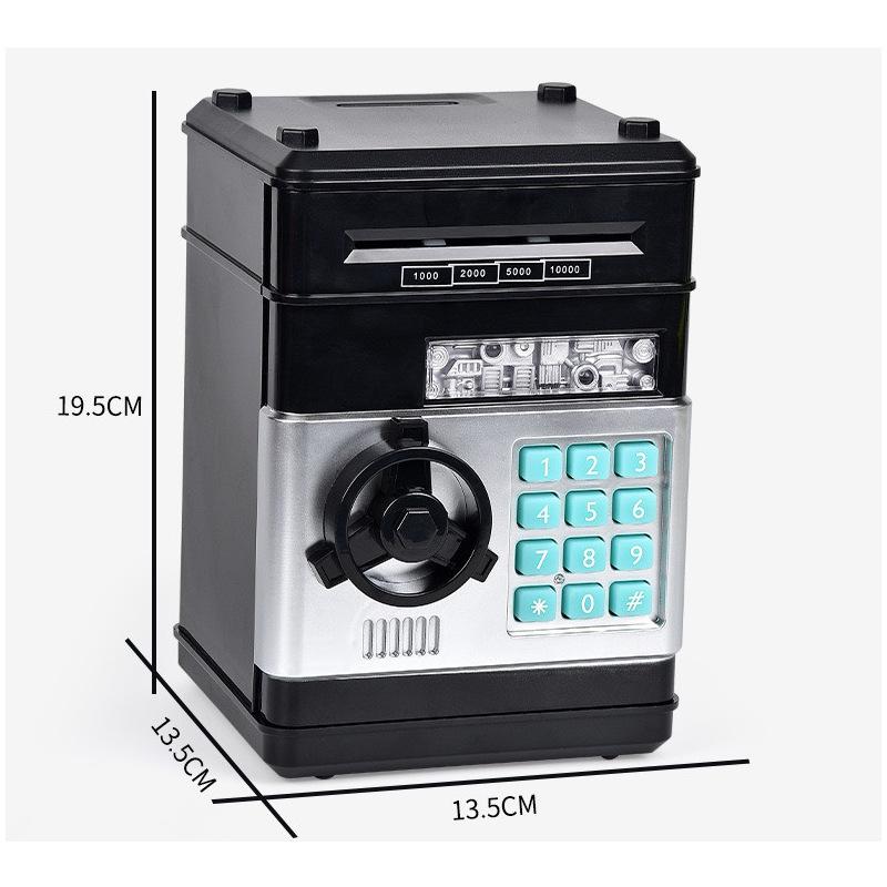 Children's Cartoon Password Box, Piggy Bank, Atm Safe Box Cabinet, Music Automatic Roll Money Piggy Bank, Deposit Machine Toy