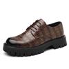Business Casual Retro Dress Shoes for Men Big Size Fashion Cow Leather Shoes Man British Spring Autumn Lace Platform Shoes Man
