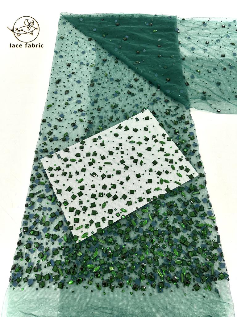African Heavy Stones Lace Fabric 2025 High Quality for Women Nigerian French Stones Tulle Lace Fabric Wedding Party Dress Sewing