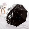 1pc Piano Notes Automatic Folding Umbrella - Compact 8-Rib Design, Durable Plastic & Iron, Lightweight for Outdoor Daily Use087