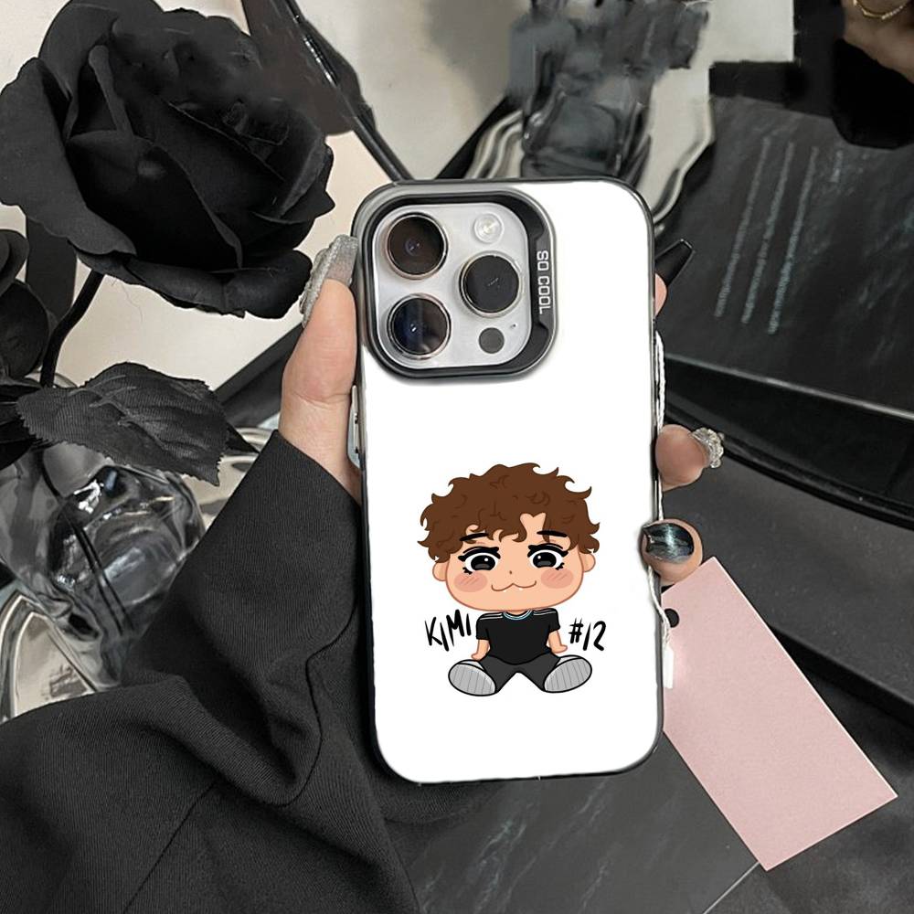 

L-Kimi Cool A-Antonelli Phone Case For iPhone17, 16,15,14,13,12 Pro Max Black Candy Matte Shockproof Cover iPhone16se4