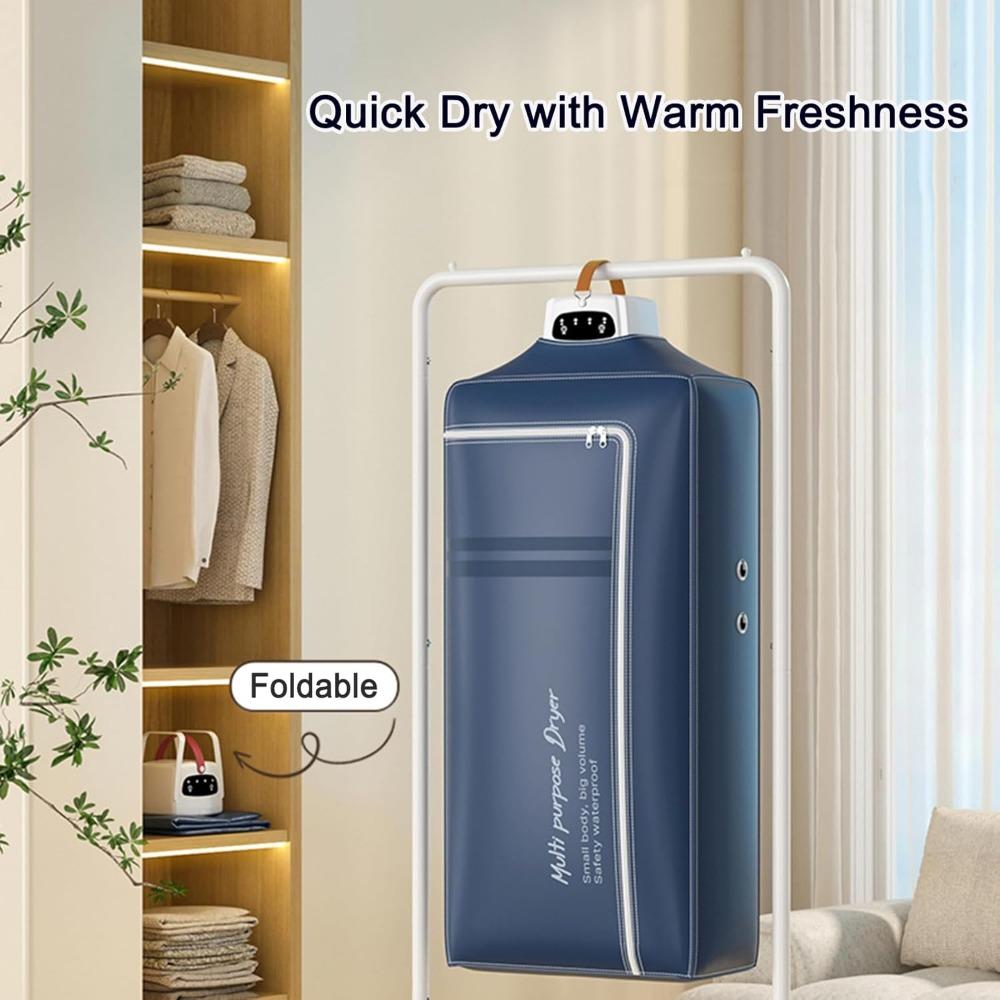 Portable Clothes Dryer, Mini Compact Dryer, Upgraded Fast-Drying Machine with Adjustable Timer & Wrinkle-Reducing Heat, for Trav