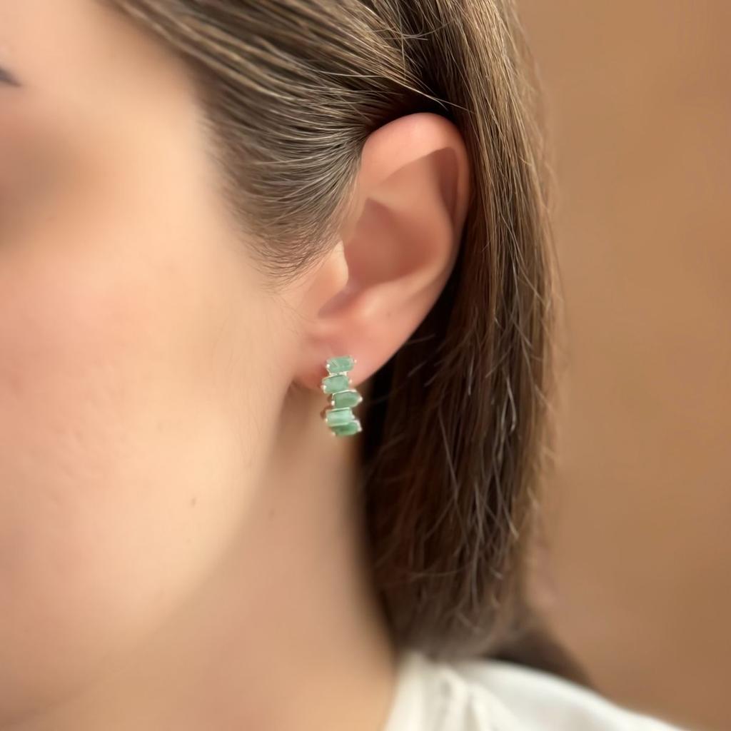 Silver Earrings with Natural Emerald 2.55ct (2151081)