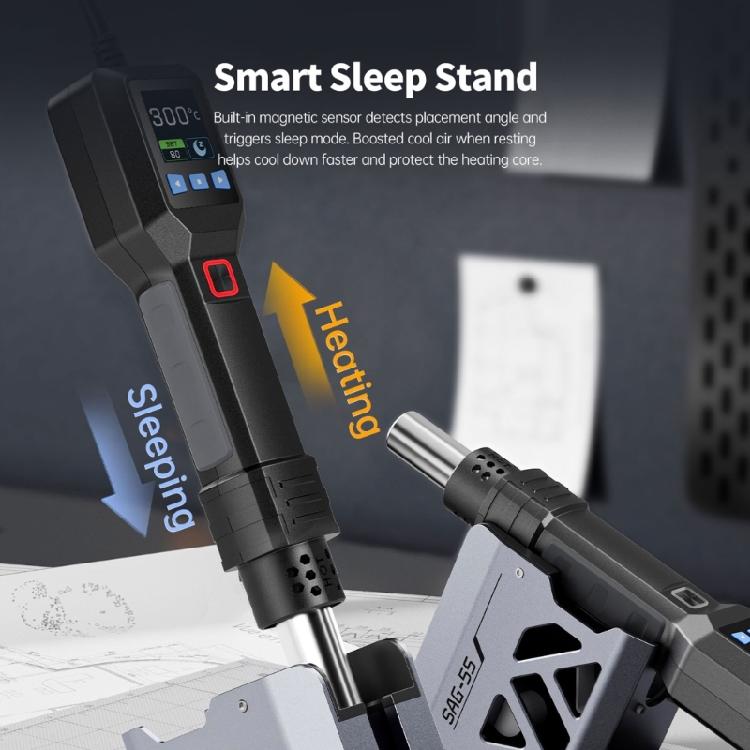SAG55 550W With Stand BGA Rework LCD Digital Blower Soldering Heater Handheld Hot Air Blower Soldering Repair Tool
