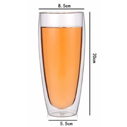 Morningplace Double-Walled Glass Tumbler, Heat-Resistant Cup (600ml)