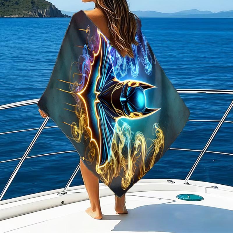 Breaks Through Bat Beach Towel - Soft, Absorbent Microfiber, Lightweight, Ideal for The Beach, Parties, Travel, Camping fan gifts