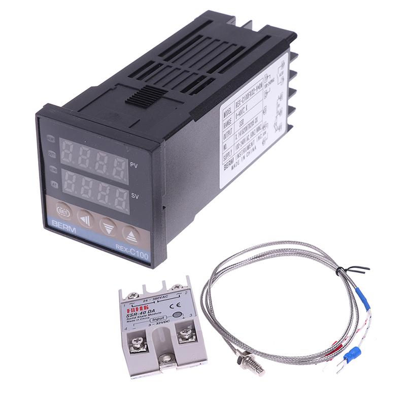 100-240Vac Pid Rex-C100 Temperature Controller Ssr-40A Thermocouple