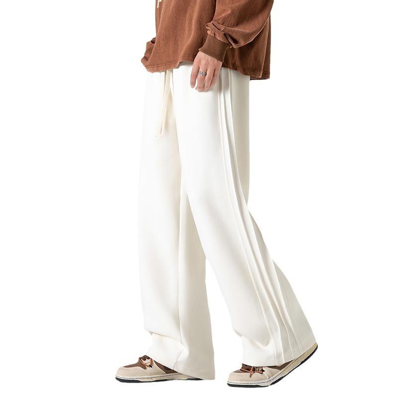 Spring and Autumn New Men's Loose Drape Elastic Casual Pants Trendy Couple Solid Color Pants