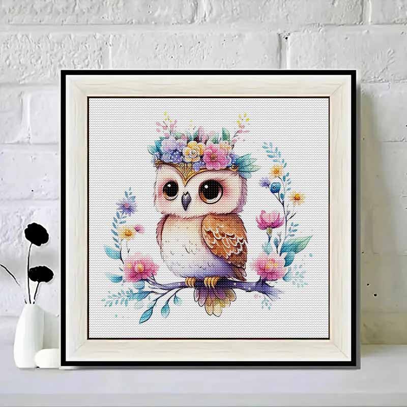 New Arrival 5D DIY Full Circle Diamond Painting "Painted Owl" Embroidery Cross Stitch Home Decor Gift