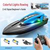 2.4G High-Speed Remote Control Waterproof Electric Speedboat with Lights for Kids