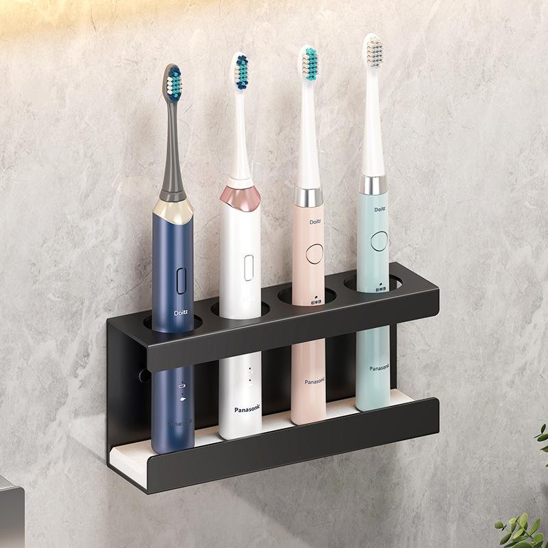 1Pc Toothbrush Holder Stand Electric Toothbrush Organizer Bathroom Diatomite Base 4-Slot Storage Box Multi-Functional Brush Rack