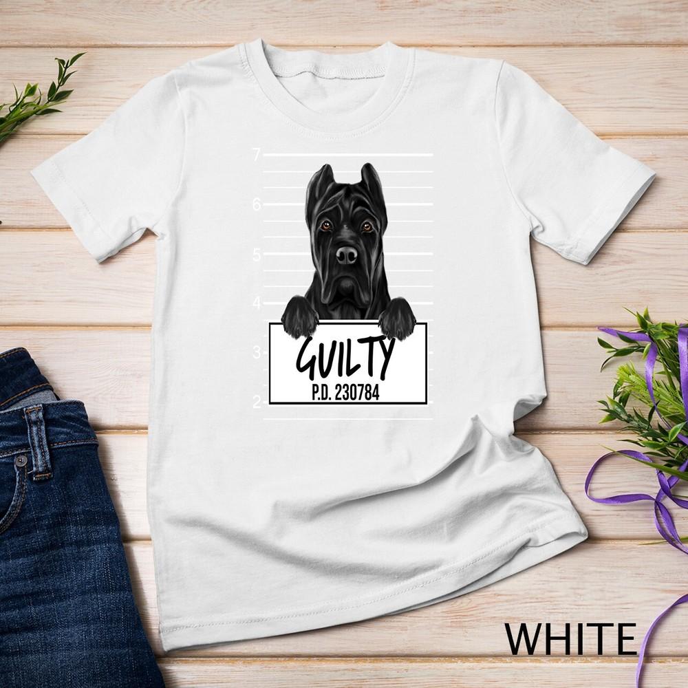 

Funny Cane Corso Mugshot Guilty Dog Unisex T-shirt S