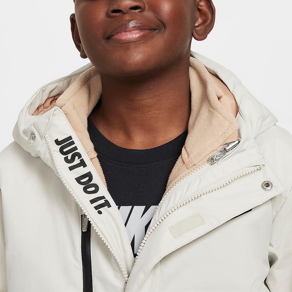 Nike Systems Three-In-One Fashion Comfortable Hooded Jacket Kids Jacket Light-Bone HQ7180-072
