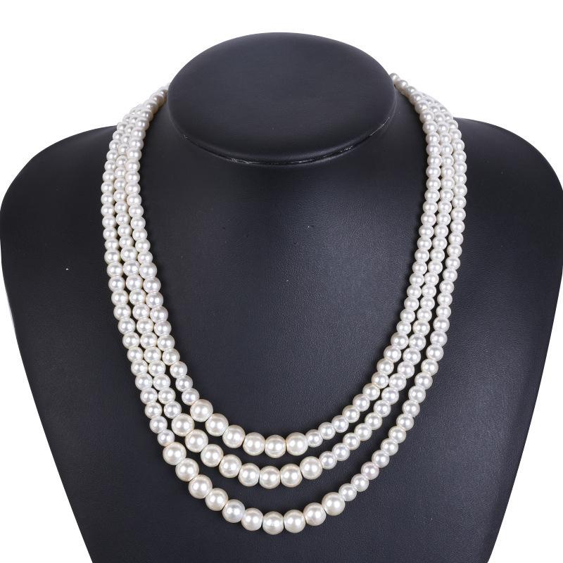 Exaggerated Cyber Multilayer Bead Punk Collar Clavicle Chain Geometric Bead Necklace Female Beads