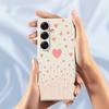 For Samsung Galaxy S25 Case Pink Love Pattern Printing Straight Edge TPU Phone Back Cover