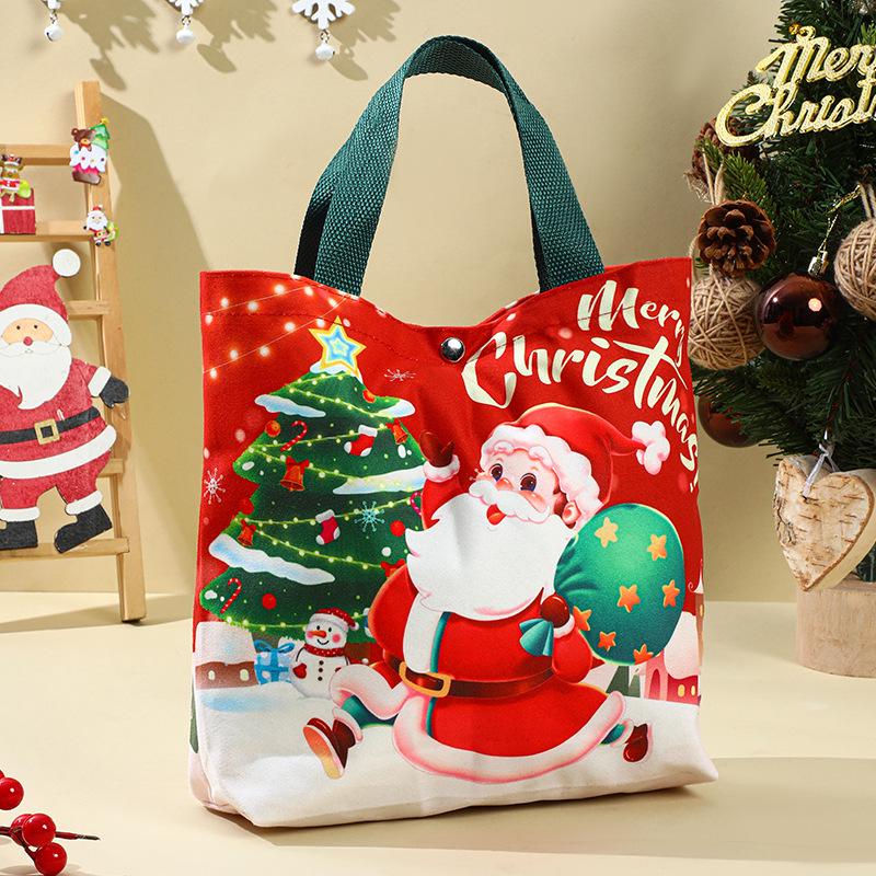 Christmas Eve Canvas Gift Tote for Candy and Apples