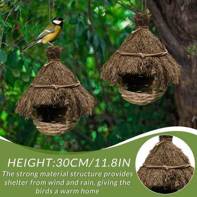 Straw Bird Hand Woven Bird Gardening Decorations