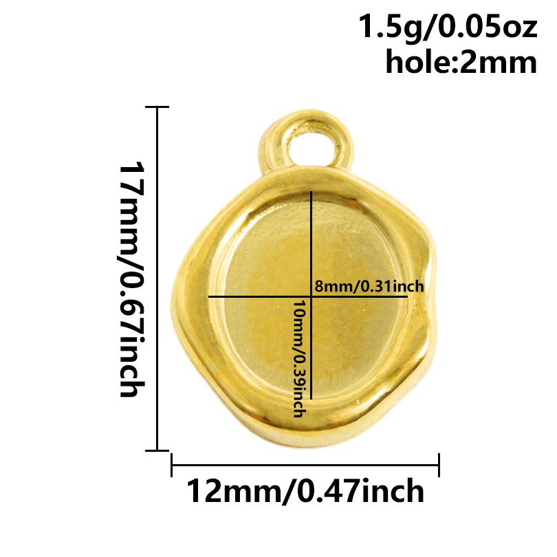 6pcs/Lot High Quality Blank Tray Heart Oval Round Geometric Stainless Steel Charms For Jewelry Making Enamel Stone DIY Pendants