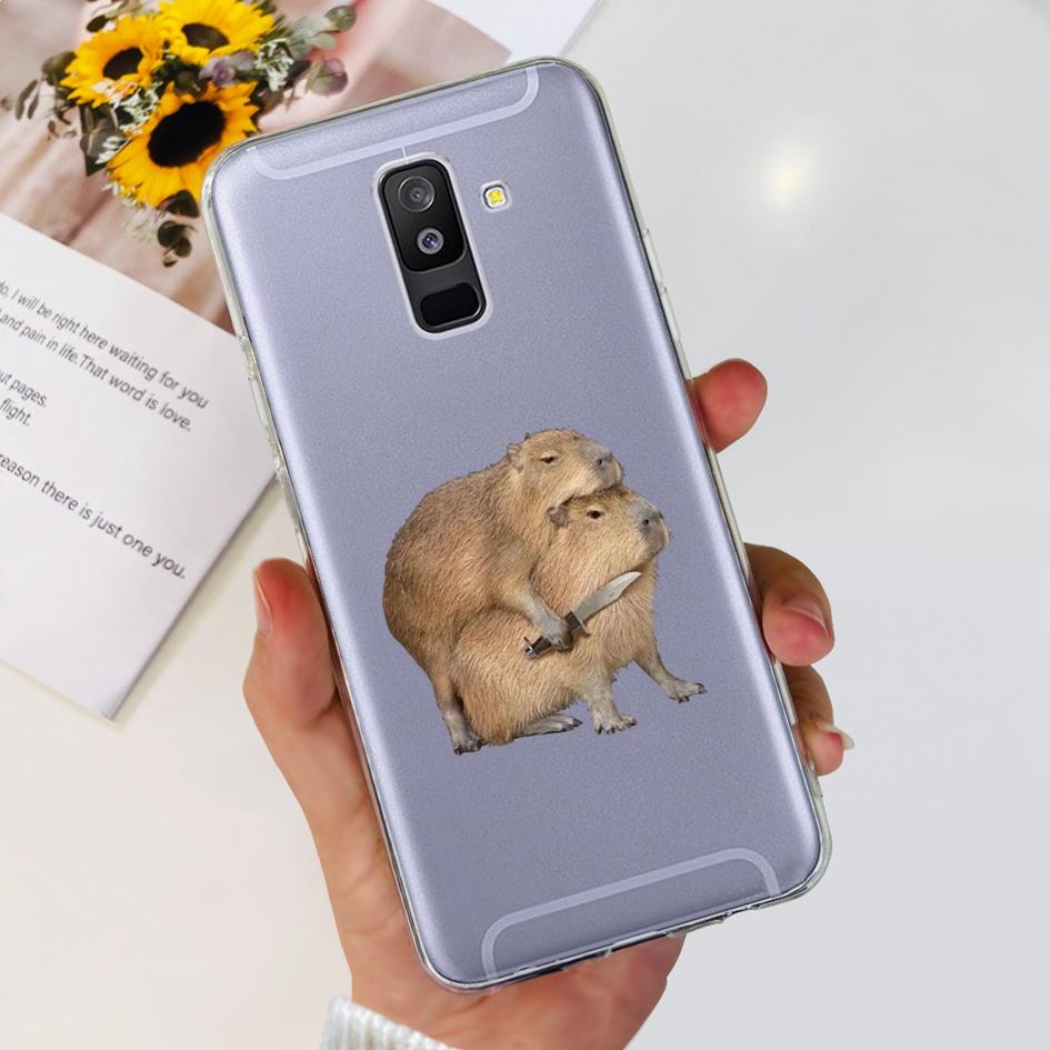 For Samsung A6 Plus 2018 Case SM-A605F New Fashion Butterfly Marble Soft Silicone Funda For Samsung Galaxy A6 A6+ SM-A600F Cover