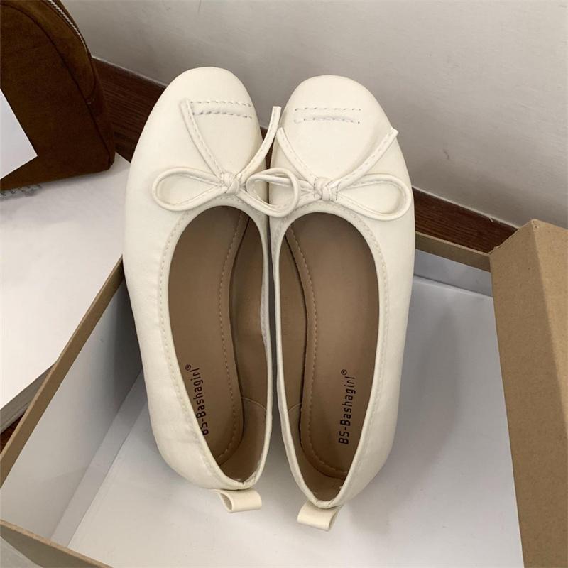 Fashion IPPEUM Mary Janes Shoes Round Toe Red Ballet Flats Black 2025 New Soft Women Leather Ballerina Shoes