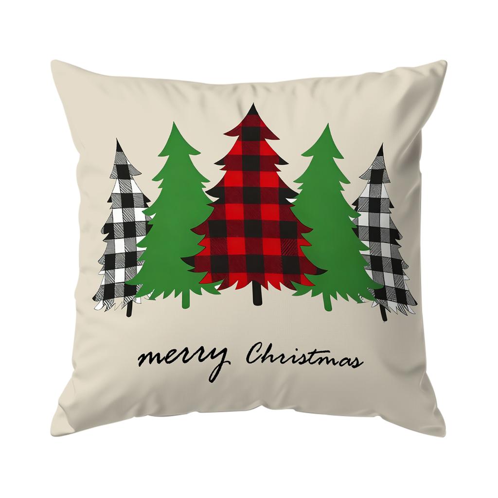 Christmas Tree Pillowcase Bedroom Sofa Cushion Cover 100% Polyester Living Room Soft Cushion Pillowcase Home Decor