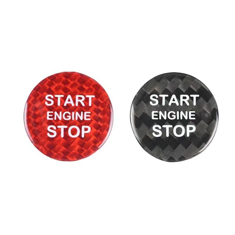Real Carbon Fiber One-Button Start Ignition Sticker for BMW, Mercedes-Benz, VW, Toyota, Nissan, Honda, Suzuki