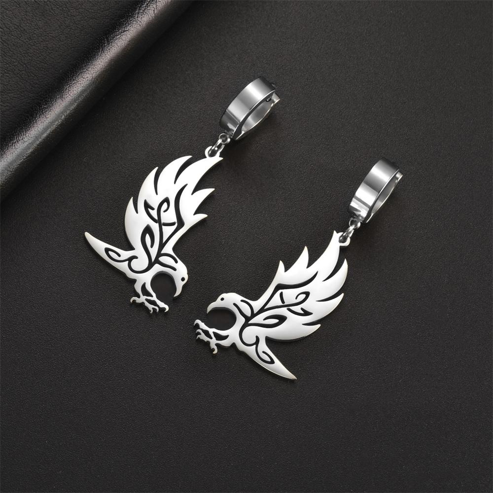 Eagle Birds Earrings for Women Girl Stainless Steel Drop Earring Animal Bird Charms Hoop Earrings Punk Cool Jewelry Gifts
