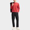 FILA BLUE Minimalist Style Fleece Lined Solid Color Thermal Skin Friendly Straight Fit Casual Pants Men's Jet Black F11M512801F-BK