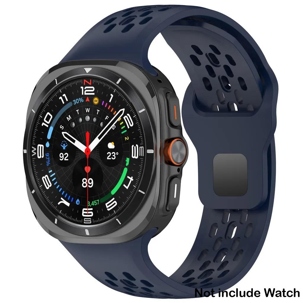 Soft Breathable Silicone Band for Samsung Galaxy Watch 7 Ultra 47mm Sports Loop Strap No Gaps Bracelet for Galaxy Ultra 2025