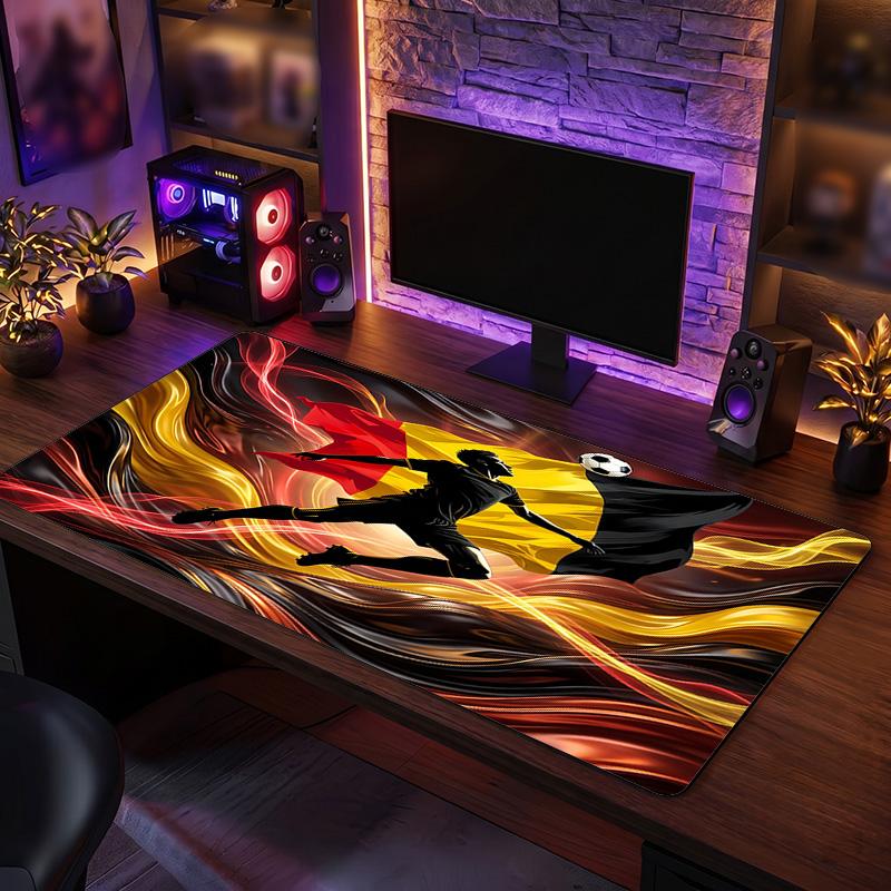 Belgium Football Crest Mouse Pad, Extended Non Slip Rubber Desk Mat for Gaming Office Laptop Fan Gift