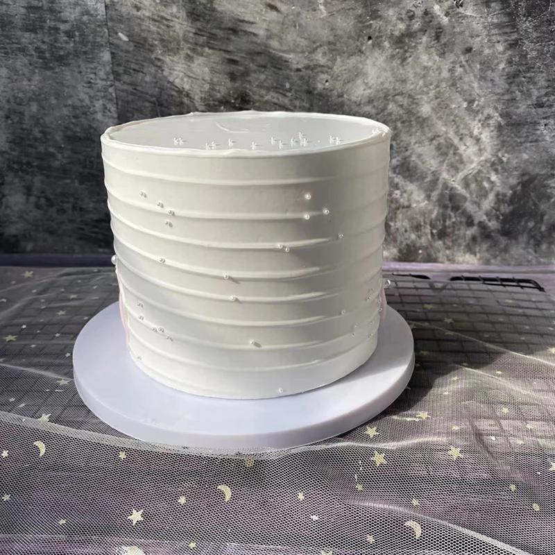 

6/8 Inch Simulation Birthday Cake Model Sample Plastic Props for Display Cases Window Decorations Fake Food for Photography 6 inch 10cm