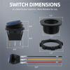 Round Rocker Switch 12V 20A UL Listed Waterproof Marine Round Toggle Switch LED Lighted On Off Switch Heavy Duty 3 Color-A87Q