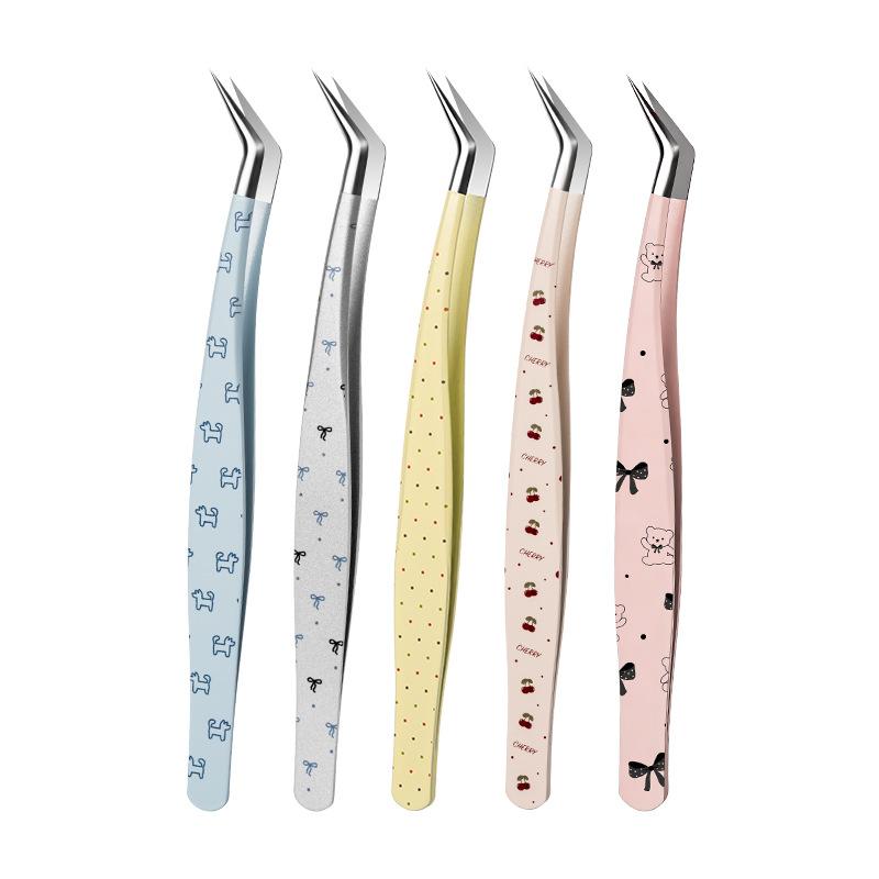 Cute Cartoon Stainless Steel Tweezers for Kid Girls Journaling Decal Tweezers DIY Craft Tweezers for Sticker Scrapbooking