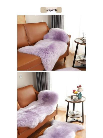 Australian Sheepskin Leather Pattern Wool Sofa Cushion, Carpet, or Bedside Rug – Spliceable into One Sheepskin Piece