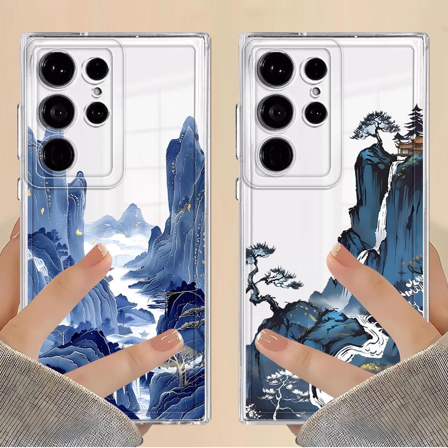 Case for Samsung Galaxy S26 S24 S21 S25 Edge S20 Plus S23 Ultra Note 20 Ultra 10 S22 FE Phone Cover Mountains Waters Art