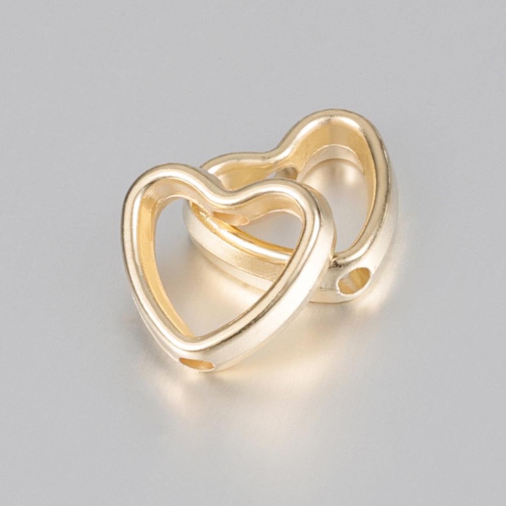 

50pcs Love Heart Two Hole CCB Beads Frame Spacer Beads DIY Necklace Bracelet Connectors Pendants Jewelry Making Accessories 50pcs