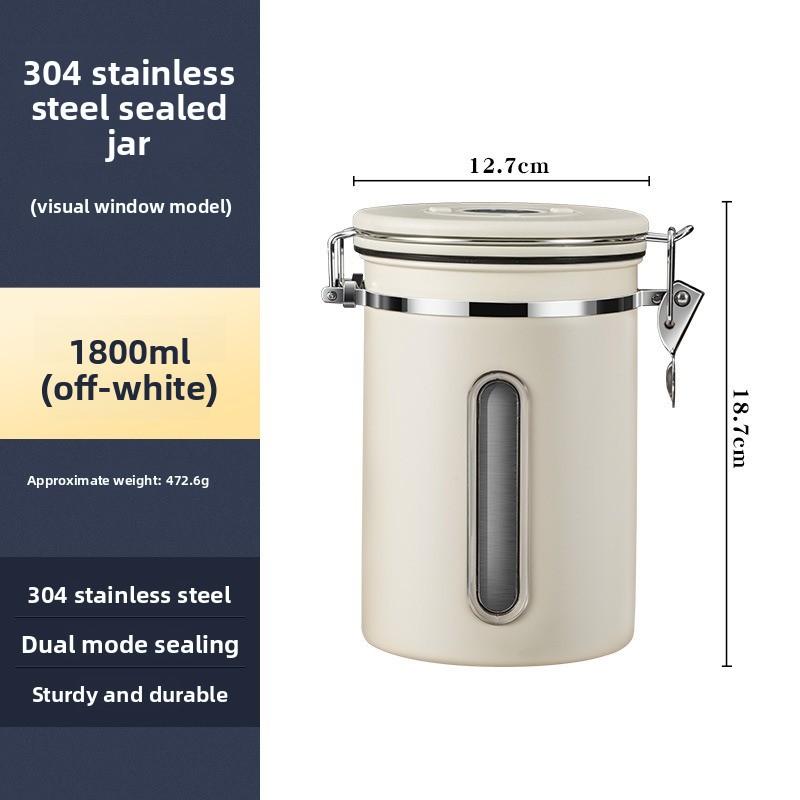 Visible Coffee Bean Storage Container Coffee Powder Sealed Container Storage with One-way Exhaust Coffee Storage Tank Coffee Beans Storage
